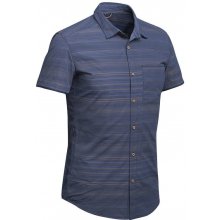 Forclaz Pánska košeľa Travel100 Fresh s krátkym rukávom pruhovaná modrá