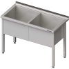 Stůl s dvoukomorovou mycí vanou 1400x700x850 mm | STALGAST, 981387140 inox