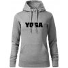 Yoga nápis - Mikina dámská Cape s kapucí - 2XL ( Tmavosivý melír )