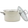 BELIS Smaltovaný hrniec so sklenenou pokrievkou ø 18 cm – 2,6 l – ECO-CERAMIC krémový - 41518-099DD8N3