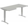 Hobis Pracovný stôl Motion Ergo, ZO, 3S, 180x61-128x90 cm, sivá/sivá