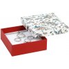 B-TOP Vianočná krabička na šperky s motívom cesmíny 8x8 cm – červeno-biela
