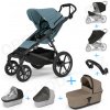Set 7v1 Thule Urban Glide 4-wheel Mid blue s magnetickou sponou + pláštenka + ochranná sieť + madlo + korbička Tinted Taupe + pláštenka + ochranná sieť na korbičku