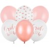 PartyDeco Latexové balóny - Bride to be ružovo-biele 6 ks
