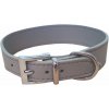 Bafpet Kožený obojok SETA 38cm/28mm šedá