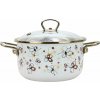 BELIS PREMIUM Smaltovaný hrniec so sklenenou pokrievkou krémový 20 cm/3,5 l