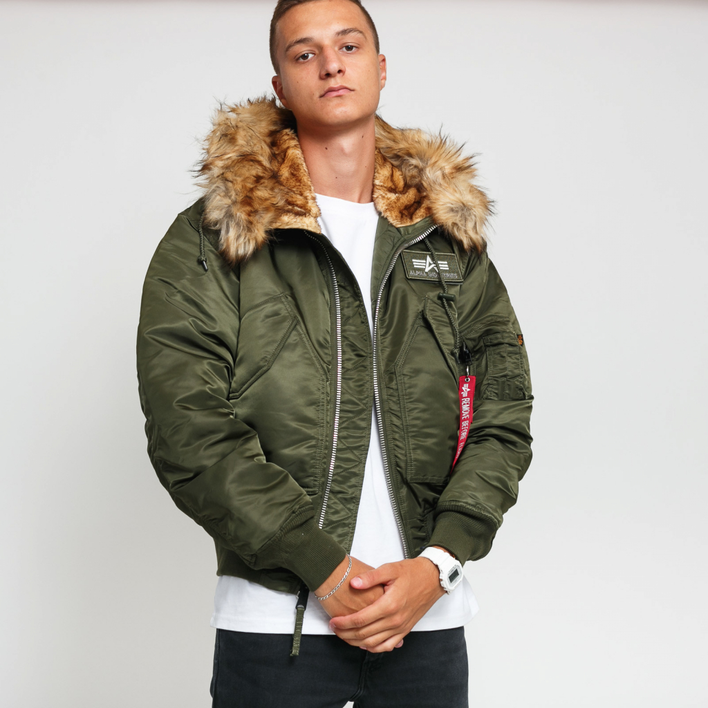 Alpha Industries 45P hooded Custom tmavo olivová