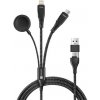 CONNECT IT Wirez 6in1 1x USB-C 1x Lightning 1x Watch charger 1,25 m ČERNÝ CCA-2300-BK