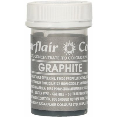 Sugarflair Colours Gélová farba Graphite Grafitová 25 g