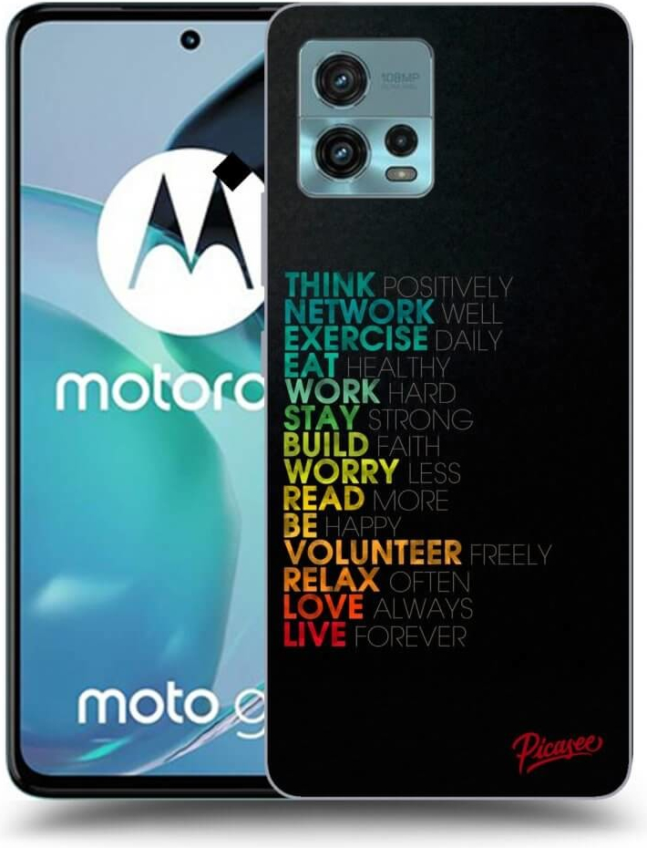 Púzdro Picasee silikónové Motorola Moto G72 - Motto life čiré