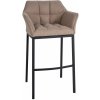 Design-Shop Barová stolička Damaso B - filc, čierny 4-nohý rám - Sivo hnedá (Taupe)