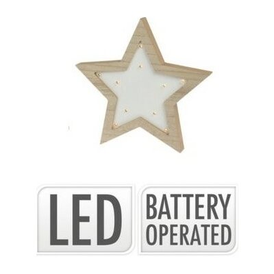 Svietiaca LED dekorácia Star shape 10 LED 15 x 15 x 2,5 cm