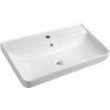 AQUALINE ZEN 80 x 45cm umývadlo nábytkové obdĺžnikové, s otvorom pre batériu, s prepadom, keramické, biele, 3080