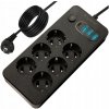Predlžovací Kábel do zásuvky Blow 5 m, 6 ks zásuviek, čierny