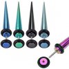 Šperky eshop - Fake expander z ocele - farebný, anodizovaný s gumičkami S45.16 - Farba piercing: Zlatá