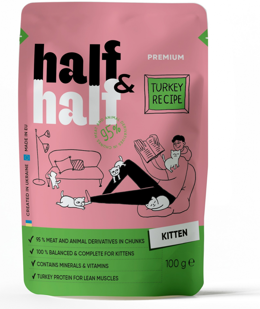 Half&Half Kitten kúsky v želé morka 100 g