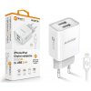 Chytrá síťová nabíječka ALIGATOR 2,4A, 2xUSB, smart IC, bílá, USB kabel pro iPhone/iPad CHA0045