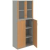 Policová skriňa Strong, 80x192x40 cm, buk/sivá - 1 kus - 1 KS - 4 - nie - 60 mesiacov - rovná - kombinovaná - Hobis - 2x sklenené a 2x plné - 80 cm - Strong - 40 cm - 192 cm - buk/sivá - 77.6 kilogram