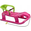 MASTER Plastové sane Snow Star s opierkou - ružové