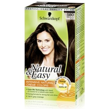 Schwarzkopf Natural & Easy prirodzene nádherná farba vlasov tmavo hnedý zamat 580