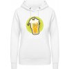 AWDis Hoodie Mikina - Dizajn - Smrtka v pivnom pohári - Arktická biela - XS - Dámske