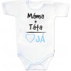 Body krátky rukáv s vtipným textom Baby Nellys, Máma+Táta, chalan 62 (2-3m)