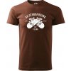 Sablio Tričko s potlačou Skateboarding die young - hnedé S