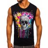Čierne pánske tank top tričko s potlačou Bolf 14805