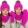 Fashionweek Súprava dámskej čiapky, šálu a rukavíc S3068 Farba: fuchsia, Veľkosť: Universal