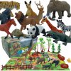 WOOPIE SADA FIGÚROK SAFARI XXL PODLOŽKA KONTAJNER VEĽKÉ ZVIERATÁ 24 ks 2v1