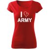 DRAGOWA dámske krátke tričko i love army červená