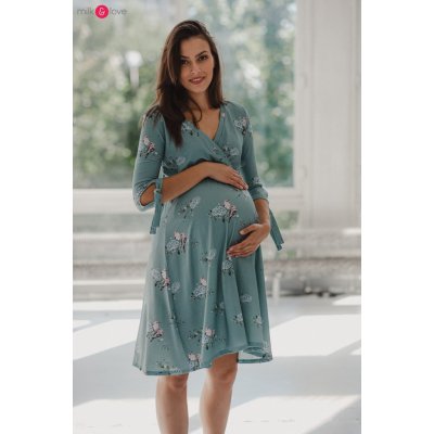 Tehotenské šaty na dojčenie Two Ways Midi Dress Eucalyptus