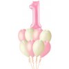 Balónová kytica k 1.narodeninám Dievčatko s číslom