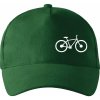 Obrázok kolesa na prsníku horský bicykel - Šiltovka so zahnutým šiltom a látkovou sponou - Univerzálna veľkosť ( Fľaškovozelená )