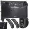 Čierny konvektorový ohrievač s termostatom 2000W (1) (Geko G80437)