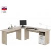 Rohový PC stôl, dub sonoma / biela, Maurus NEW MA11