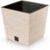 PROSPERPLAST Kvetináč FURU SQUARE LOW ECO WOOD 24cm biely