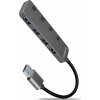 AXAGON HUE-MSA, 4x USB 3.2 Gen 1 SWITCH hub, kovový, micro USB nap. konektor, kabel USB-A 20cm
