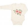 Dojčenské body s dlhým rukávom New Baby Flowers béžové Béžová 80 (9-12m)