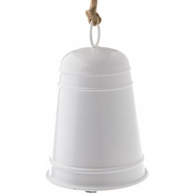 Kovový zvonček Ringle biela, 12 x 20 cm