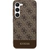 Guess Pouzdro Guess GUHCS24LG4GLBR pro Samsung Galaxy S24 Ultra, pevné pouzdro 4G, kolekce Stripe, hnědé/hnědé