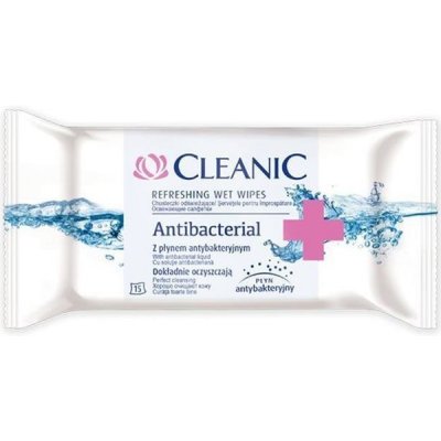 Cleanic antibakteriálne vlhčené utierky 15 ks