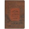 Christian Art Gifts Classic Journal Those Who Hope in the Lord Is. 40:31 Bible Verse, Inspirational Scripture Notebook, Ribbon Marker, Brown Vegan Lea (Pevná)