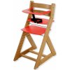 Hajdalánek Rostoucí židle ANETA - malý pultík (dub světlý, červená) ANETADUBSVECERVENA