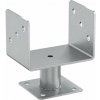DOMAX PMFU zaskrutkovacia pätka stĺpika typu U Galvanické pozinkovanie nastrieborno (ZNG) PMFU 140 - 141 x 100 x 100 mm (4 ks)