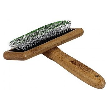 Bamboo Groom jemný kartáč s nerezovými hroty Finišák velký