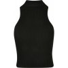 Ladies Short Rib Knit Turtleneck Top - black XS