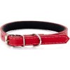 Kožený obojok JK Classic pre psov, 1,4×40 cm, červený