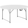 Royal Catering Okrúhly skladací stôl - Ø 1 500 x 740 mm - 150 kg - dnu/vonku - biely RC-FT 7