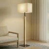 LED stojacia lampa Quitani Lisene, dub/čierna/prírodná, 162 cm, stmievateľná - 10047767